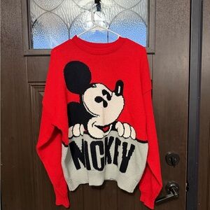 VINTAGE Red and Black Mickey Sweater